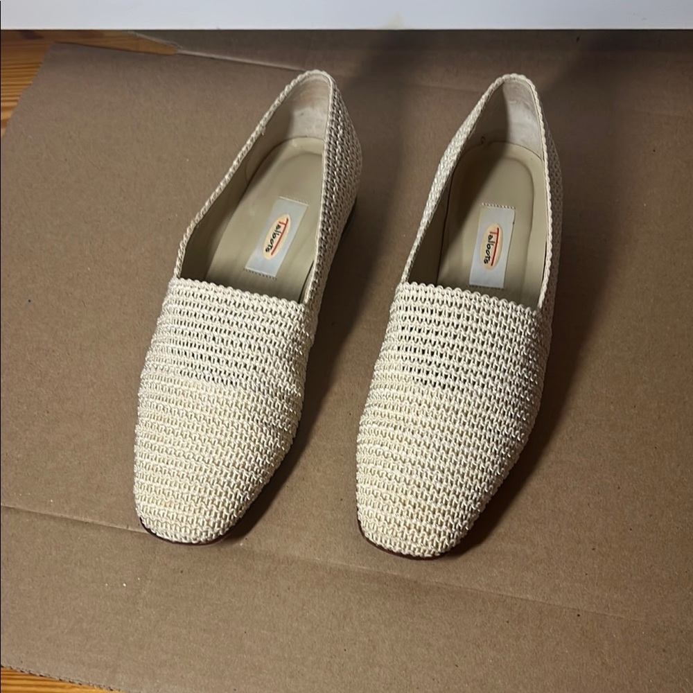 Talbots Cream Textured Flats